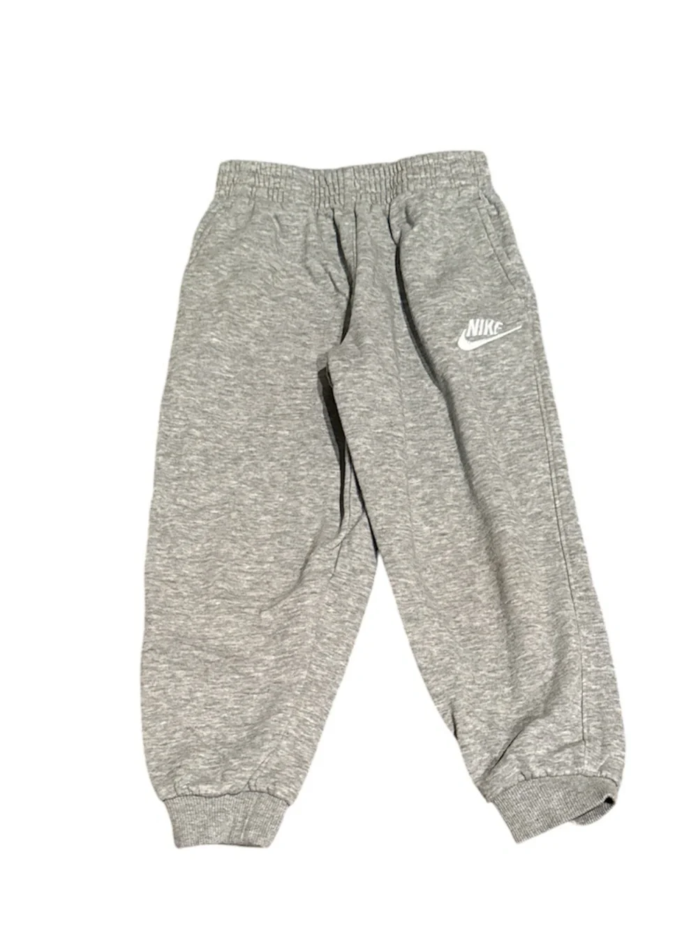 Nike Kids Gray Heather Joggers with White Swoosh
